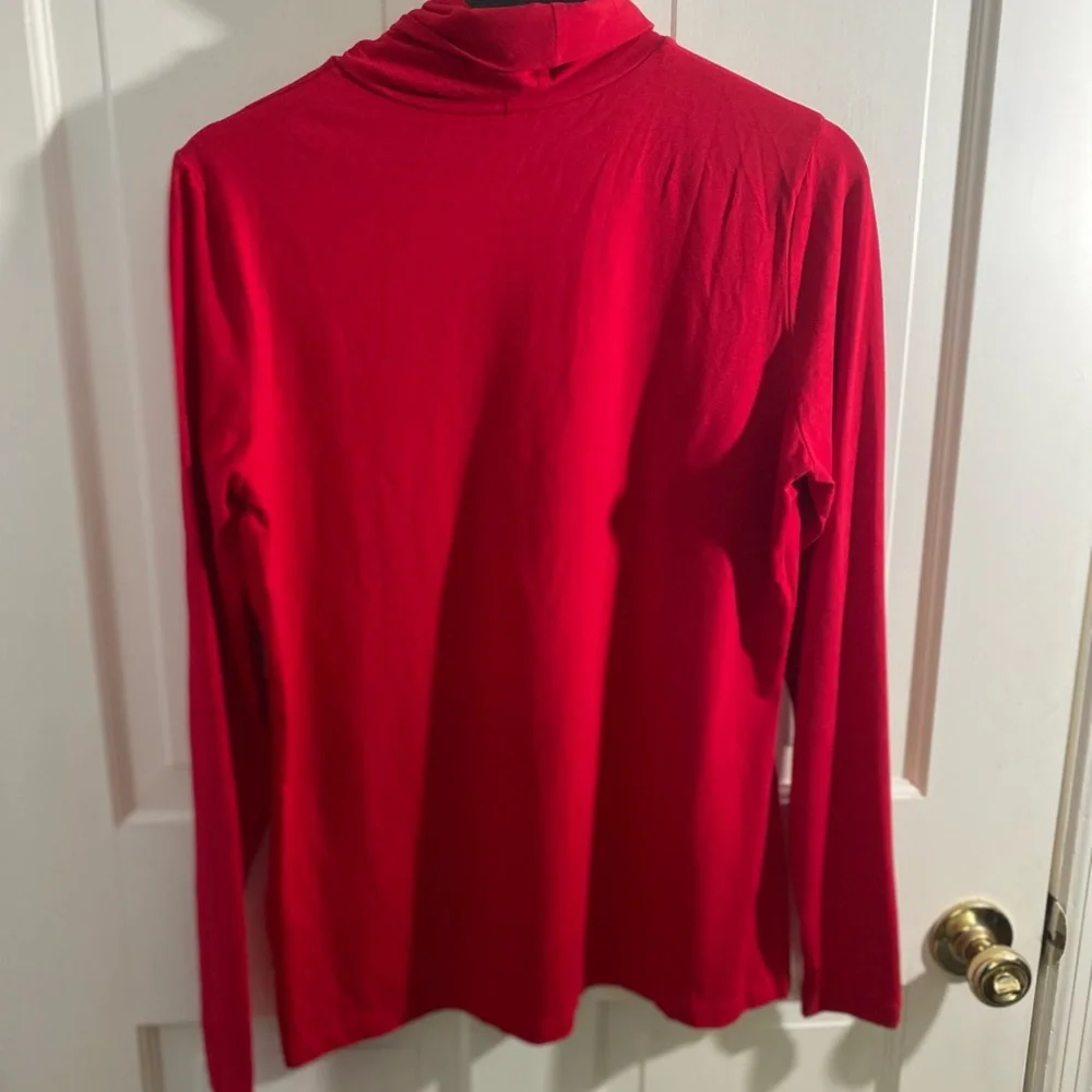Lands End Red Lightweight Turtleneck MEDIUM - Picture 3 of 3